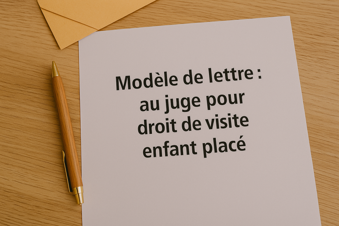 3 modèles de lettre au juge pour droit de visite enfant placé