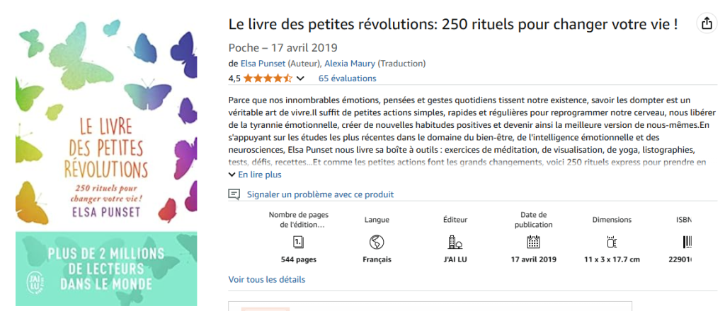  Livre sur le bien-être : Le livre des petites révolutions - Elsa Punset