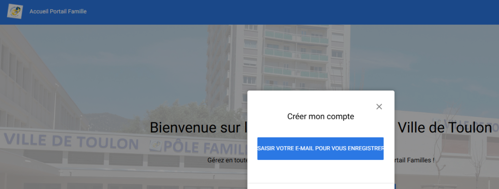 s'inscrire sur le portail famille Toulon