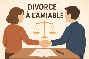 Divorce à l'amiable deux personnes main serrée justice