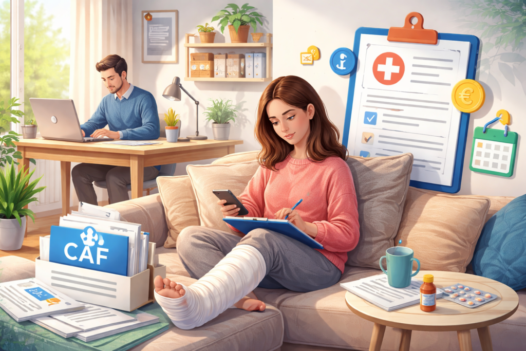 Quelles démarches faut il faire auprès de la CAF pendant un arrêt maladie