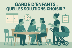 Illustration Solutions de garde d'enfants et organisation familiale moderne