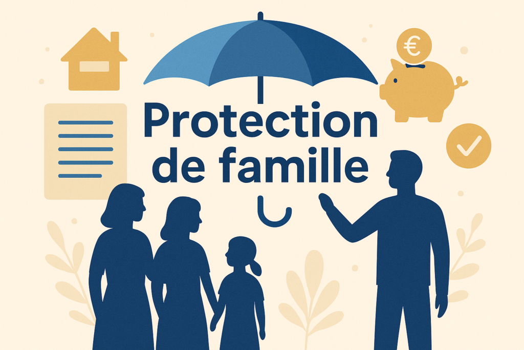 Illustration solutions pour protéger sa famille et sa sécurité financière